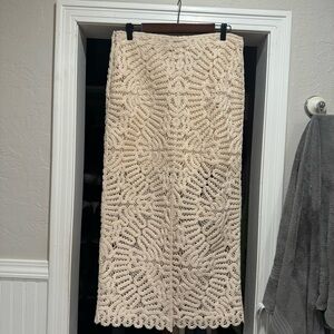 H&M Crochet/Macrame Midi Skirt NWT
